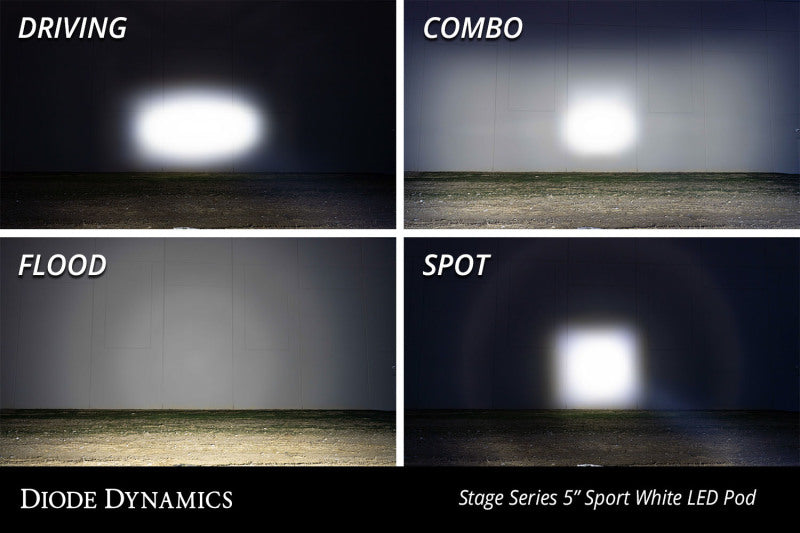 Diode Dynamics SS5 LED Pod Sport - Yellow Driving (Pair)