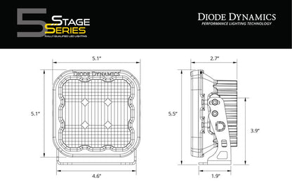 Diode Dynamics SS5 LED Pod Sport - Yellow Combo (Pair)