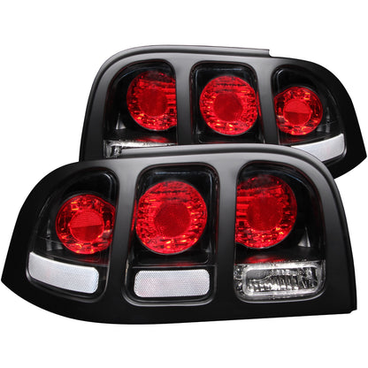 ANZO 1994-1998 Ford Mustang Taillights Black