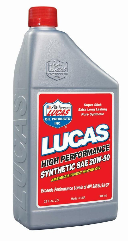 Lucas Oil Products Synthetic SAE 20W-50 Racing Oil Part No. 10054