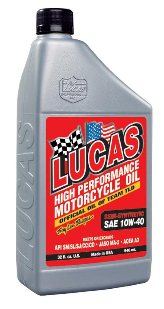 Lucas Oil Products Semi-Syn SAE 10W-40 Motorcycle Oil Part No. 10710