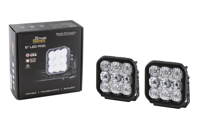 Diode Dynamics SS5 LED Pod Pro - White Combo (Pair)