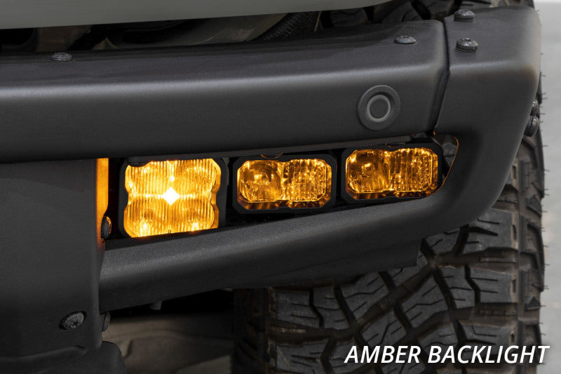 Diode Dynamics 21-Up Ford Bronco Stage Series Fog Pocket Kit - Yellow Sport