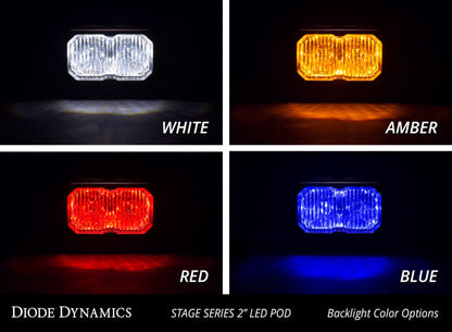 Diode Dynamics Stage Series 2 In LED Pod Sport - White Combo Standard ABL (Pair)