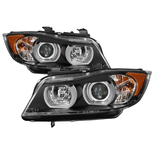 Spyder BMW E90 3-Series 06-08 4DR V2 Headlights - HID Only - Black PRO-YD-BMWE9005V2-HID-DRL-BK