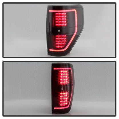 xTune 09-14 Ford F-150 Light Bar LED Tail Lights - Black Smoke (ALT-JH-FF15009-LBLED-BSM)