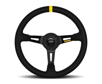 Momo MOD08 Steering Wheel 350 mm -  Black Suede/Black Spokes/1 Stripe