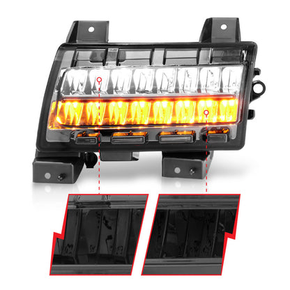 ANZO 2018-2021 Jeep Wrangler LED Side Markers Chrome Housing Smoke Lens w/ Sequential Signal