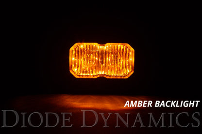 Diode Dynamics Stage Series 2 In LED Pod Sport - Yellow Flood Standard ABL (Pair)