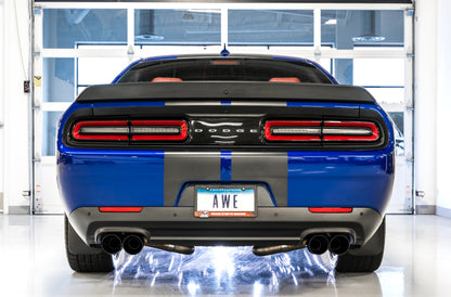 AWE Tuning 2017+ Challenger 5.7 Touring Edition Exhaust - Non-Resonated - Diamond Black Quad Tips