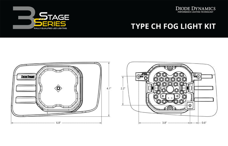 Diode Dynamics SS3 Type CH LED Fog Light Kit Pro - White SAE Fog