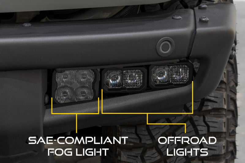 Diode Dynamics 21-Up Ford Bronco Stage Series Fog Pocket Kit - Yellow Sport