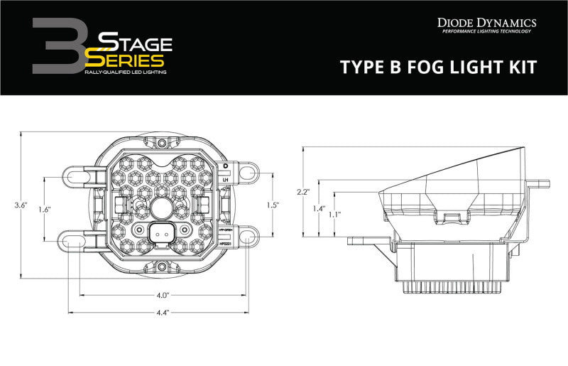 Diode Dynamics SS3 Max Type B Kit ABL - White SAE Fog