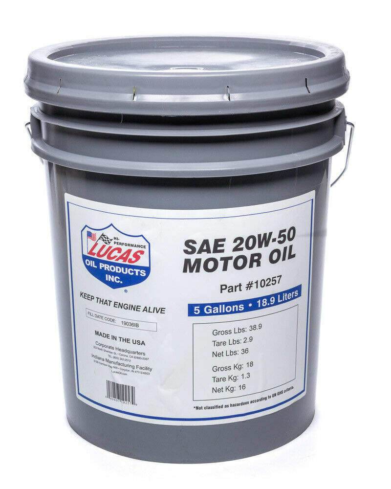 SAE Fits 20W-50 Plus Motor Oi L/1x1/5 Gallon Pail