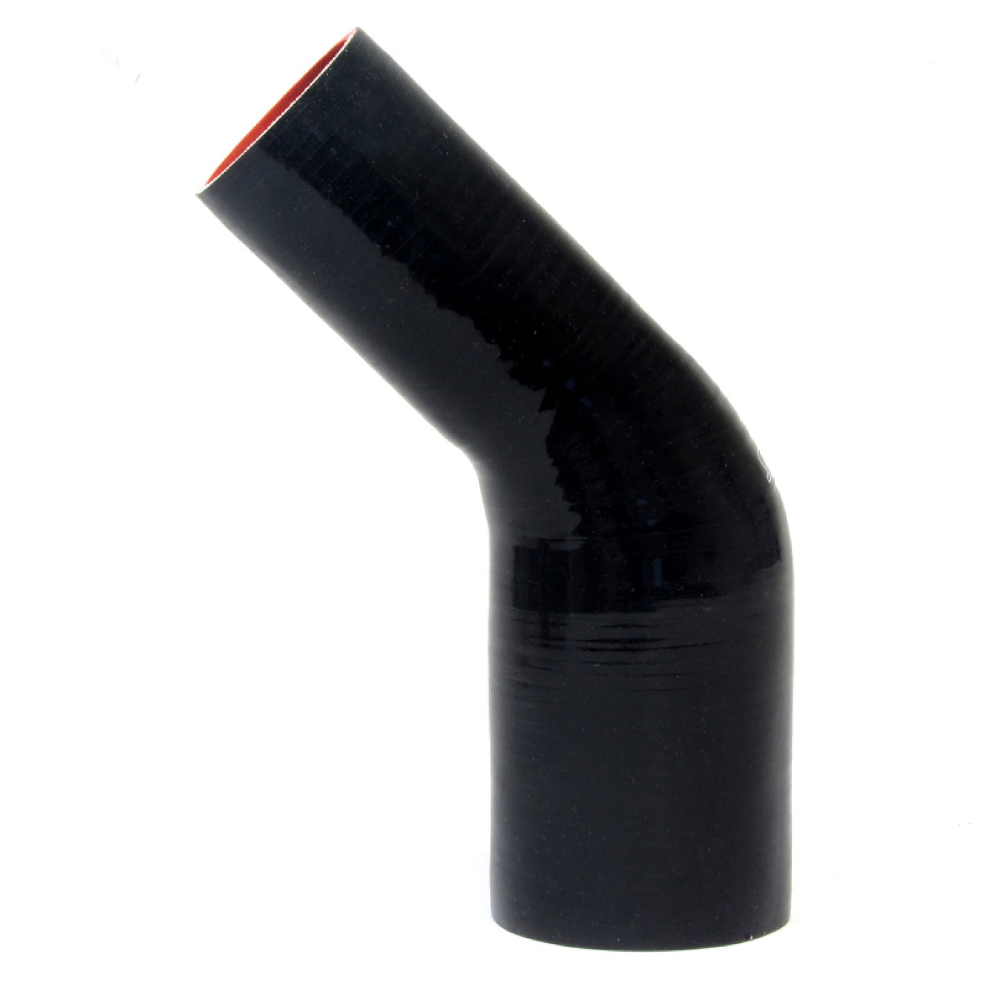 HPS 1.75" - 2" ID High Temp 4-ply Reinforced Silicone 45 Degree Elbow Reducer Hose Black (45mm - 51mm ID)