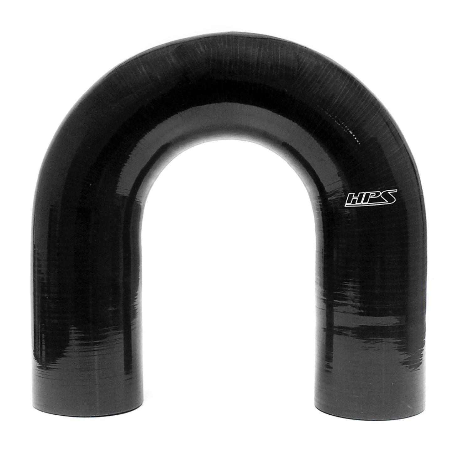 HPS 3" ID High Temp 4-ply Reinforced Silicone 180 Degree U Bend Elbow Coupler Hose Black (76mm ID)