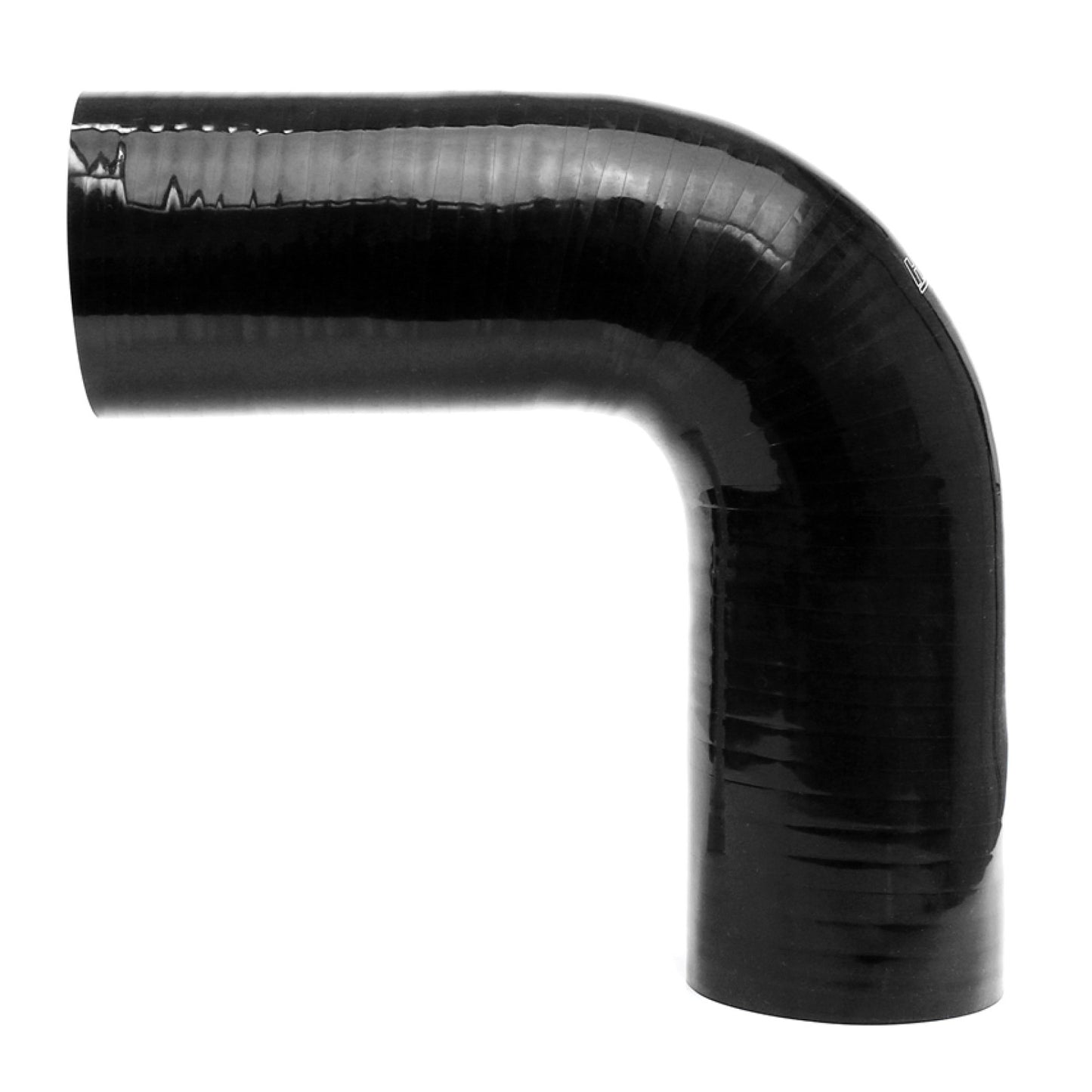 HPS 3/4" ID, 10" Leg, Silicone 90 Degree Elbow Coupler Hose, High Temp 4-ply Reinforced, Black (19mm ID)
